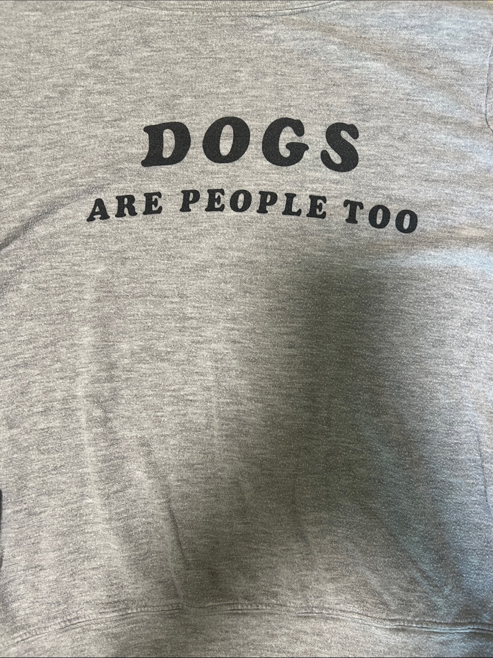 🐕 Wildfox Gray 'Dogs Are People Too' Pet Lover Sweatshirt